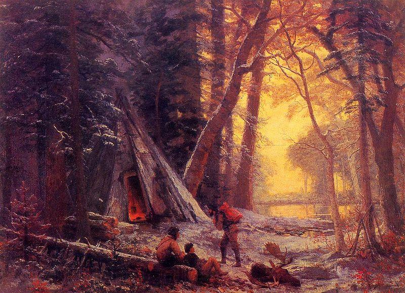 Albert Bierstadt Moose Hunters' Camp, Nova Scotia France oil painting art